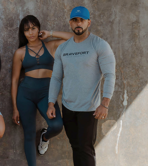 Suede Core Long Sleeve Crew - Grey